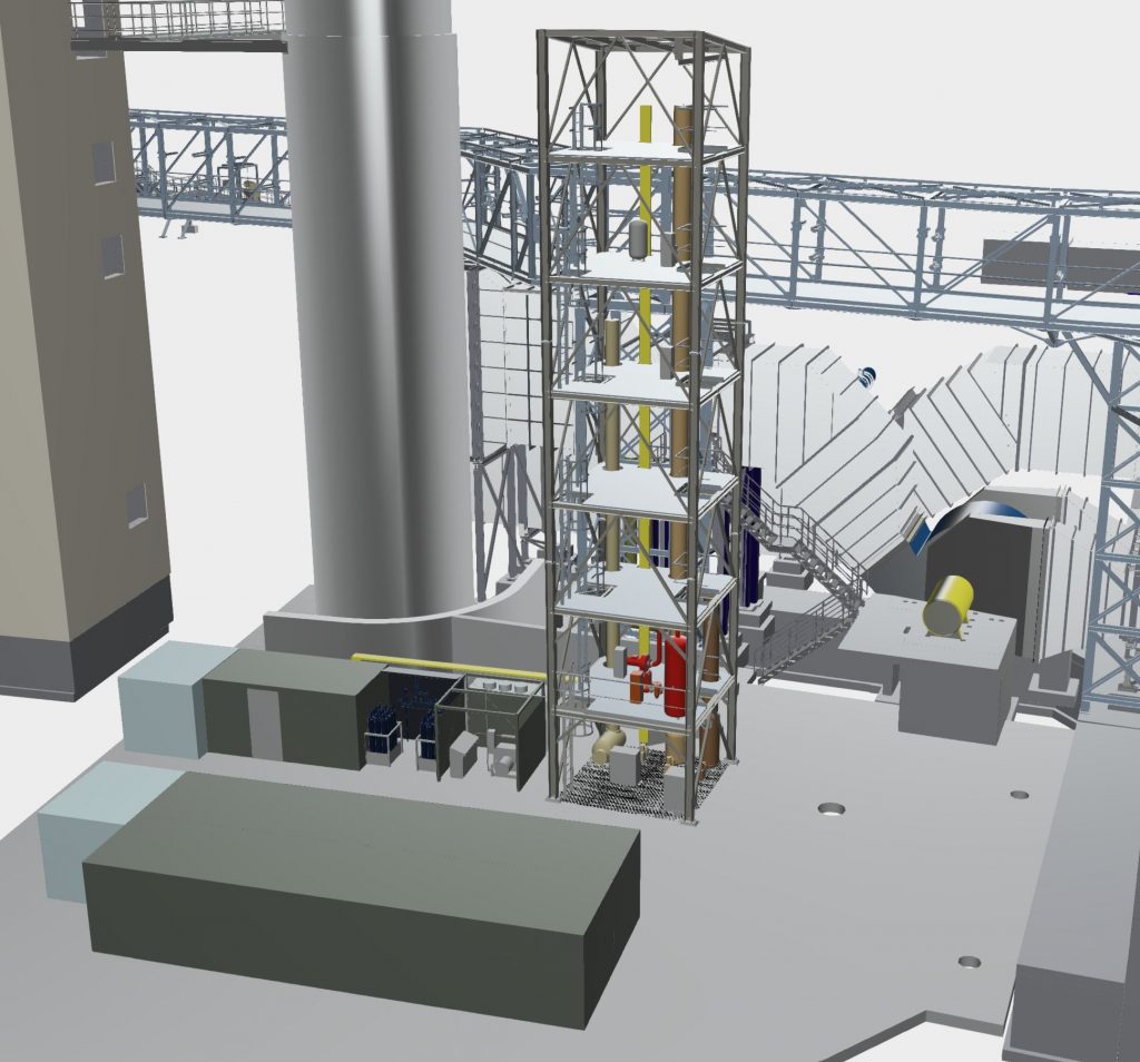 3D-Modell CO2 Abscheide-Pilotanlage von Rohrdorfer (Copyright Rohrdorfer)